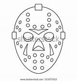 Mask Jason Voorhees Hockey Outline Coloring Vector Template Pages sketch template