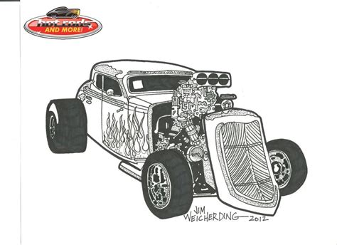 hot rod coloring pages  print