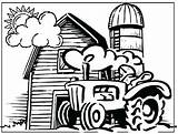 Coloring Pages Tractor Farm Agriculture Kids Printable Colouring Print Scene Deere John Harvester Combine Silo Sheets Drawing Color Barn Getcolorings sketch template