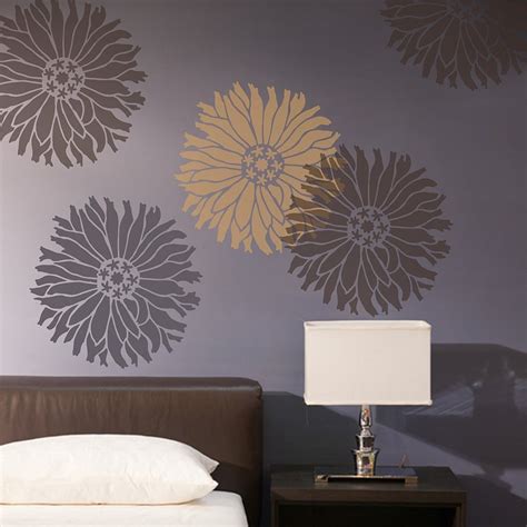 starburst zinnia flower stencil flower stencil designs  diy wall decor