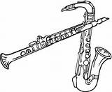 Coloring Kolorowanka Saxophone Saksofon Saxofone Instrumenty Clarinet Saxofones Colorare Disegni Saxophones Dęte Kolorowanki Clarinete Dwa Saksofony Klarnet Supercoloring Fagot Woodwind sketch template