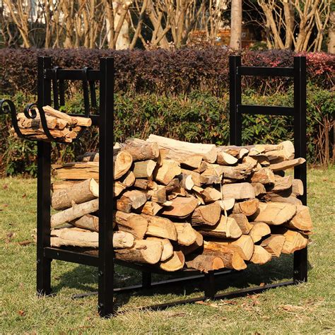 ft heavy duty indoor outdoor firewood storage log rack  kindling holder walmartcom
