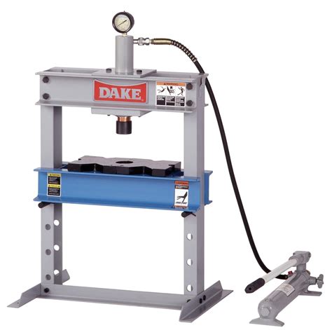 dake   model manual utility hydraulic bench press  ton capacity  length   width
