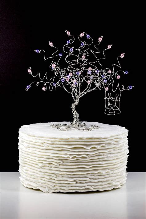 Same Sex Wedding Cake Topper Custom Wire Tree Sculpture With Etsy