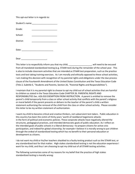 opt  letter template