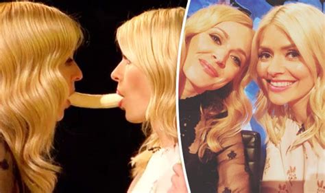 holly willoughby and fearne cotton suck on banana in racy celebrity