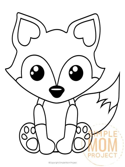 printable baby fox coloring page simple mom project