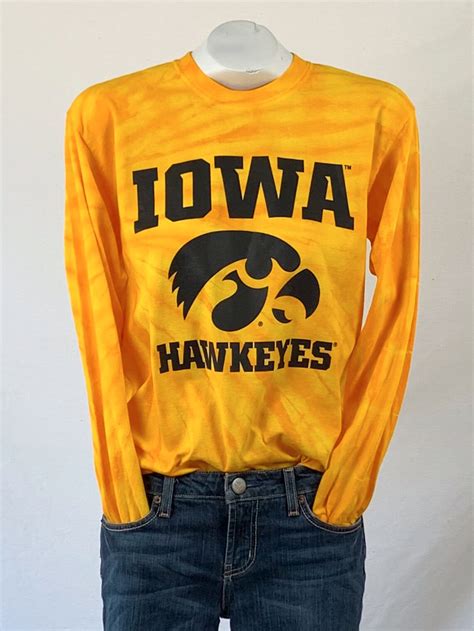 Iowa Hawkeyes Uni Sex Tie Dye Long Sleeve T Shirt Tie Dye Etsy