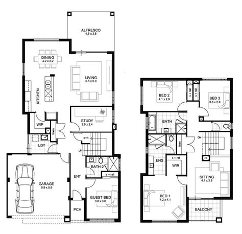sample floor plans  story home unique double storey  bedroom house designs perth apg homes