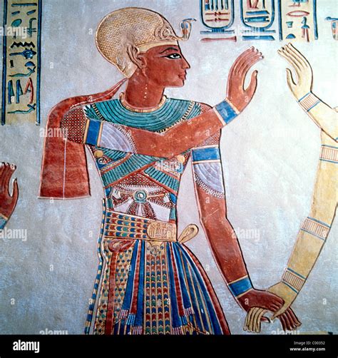 Ancient Egyptian Wall Painting In The Tomb Of Prince Amon