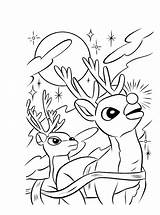Reindeer Coloring Pages Rudolph Printable Kids sketch template