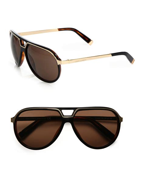 dsquared² aviator plastic metal sunglasses in brown for men lyst