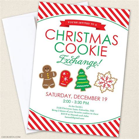 host  holiday cookie exchange  printables cookie