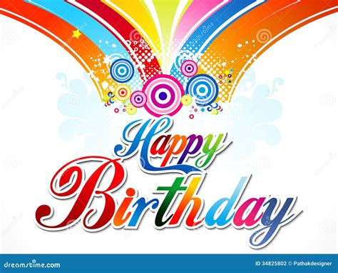 abstract colorful happy birthday background stock photography image