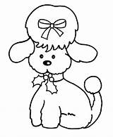 Christmas Coloring Poodle Pages Dog Animals Easy Cute Poodles Men Wise Color Three Print Chow Skirt Cliparts Kids Printable Animal sketch template
