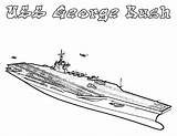 Aircraft Coloring Carrier Uss Pages Bush Ship George Template sketch template