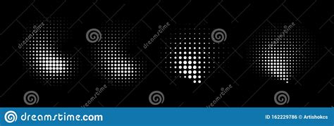 set of halftone dots curved gradient pattern texture
