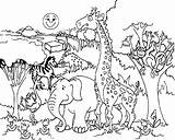 Coloring Pages Savanna Animals Printable Getcolorings Color Animal Print Forest sketch template