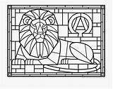 Stained Glass Coloring Lion Pages Printable Kids Coloringonly sketch template