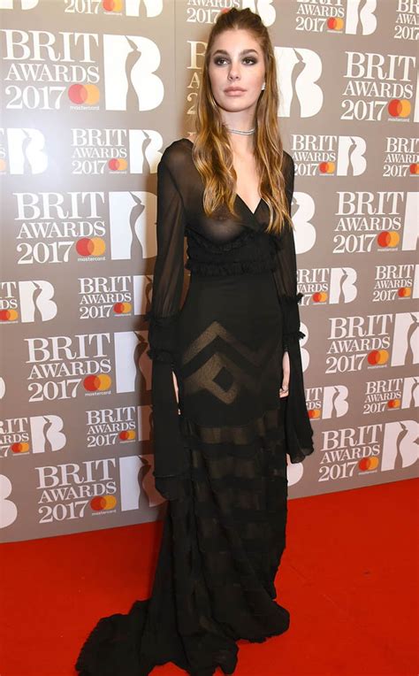 brits 2017 model camila morrone shows pierced nipple in