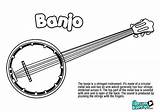Instrumentos Coloring Musicales Banjo Cuerda Stringed sketch template