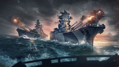 grand battle brings super battleships  world  warships mkau gaming