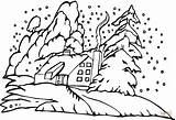 Coloring Pine Tree House Snow Christmas Pages Printable Narodzenia Kolorowanka Swieta Color Library Clipart Template Kids Xmas Bozego Popular Comments sketch template