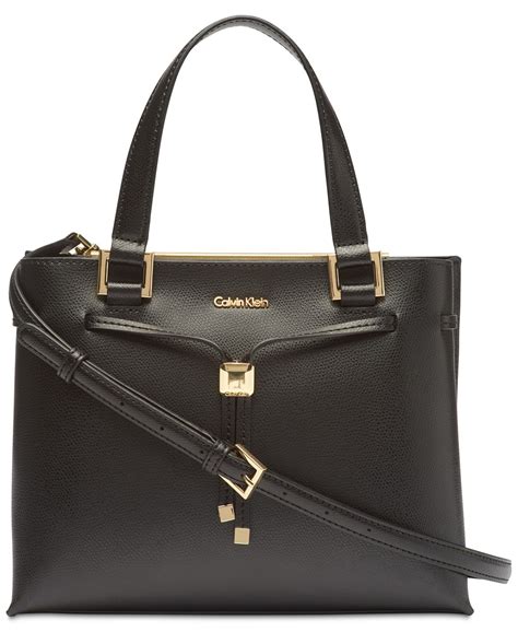 calvin klein womens black cindy leather mini crossbody bag