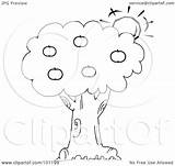 Tree Apple Outline Clipart Sun Coloring Behind Illustration Royalty Toon Hit Rf 2021 sketch template