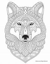 Coloring Adult Pages Animal Printable Wolf Fall Colouring Mandala Adults Kids Cool Books Animals Woojr Sheets Book Print Color Printables sketch template