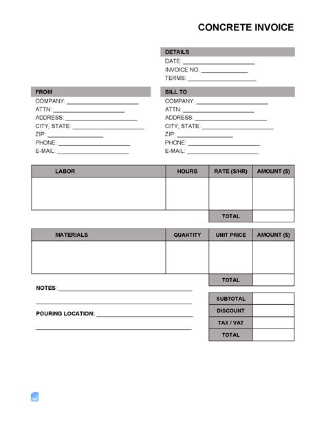 concrete invoice template invoice maker