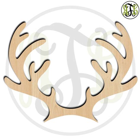 reindeer antlers  christmas cutout unfinished wood cutout