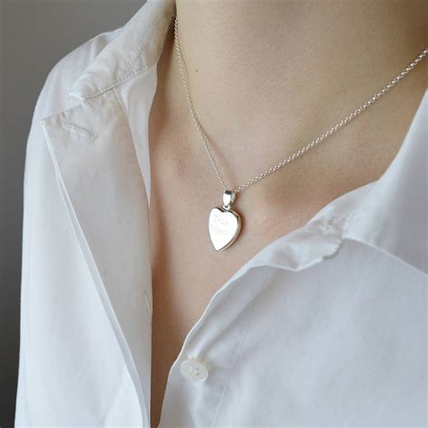 engraved sterling silver large heart locket necklace  lily charmed notonthehighstreetcom