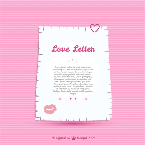 vector love letter template