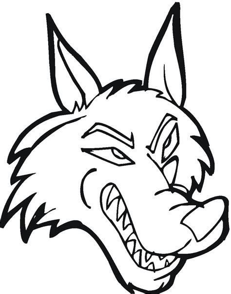 angry wolf coloring page  printable coloring pages  kids