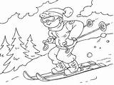 Skiing Montagne Coloringpages4u sketch template