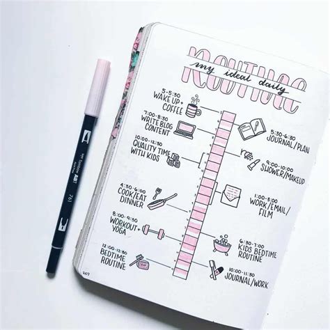 routine spreads   bullet journal  bring   structure