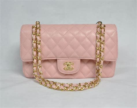 chanel  classic pink  gold chain replica bag