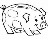 Piggy Bank Coloring Smiling Clipartpanda Color sketch template