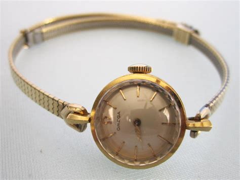 vintage 18k gold omega ladies watch