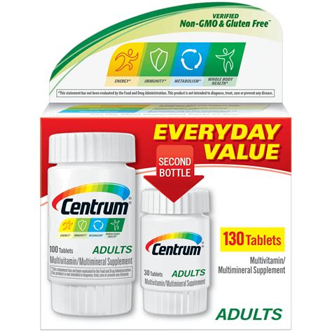 centrum adults multivitaminmultimineral supplement tablets  ct box