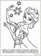 Christmas Coloring Elsa Pages Frozen Disney sketch template