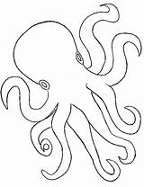 Octopus Outline Coloring Drawing Template Print Pages Printable Colorluna Jellyfish Crafts Fish Sea Pattern Size Stencils Color Cheerleader Simple Templates sketch template