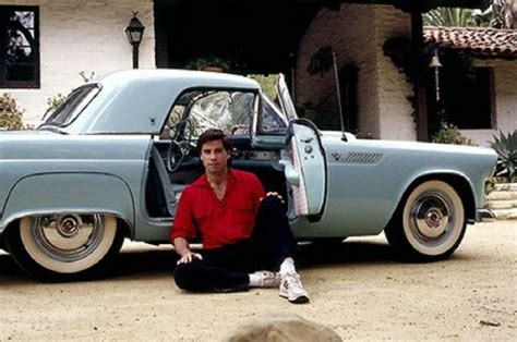 John Travolta With His Blue 1955 Ford Thunderbird Movie