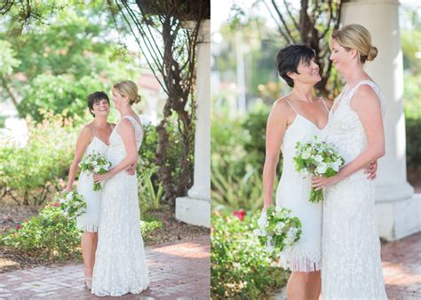 California Green And White Lesbian Wedding Equally Wed Lgbtq