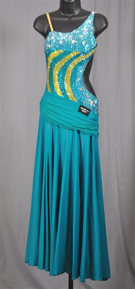 peacock blue ballroom dress