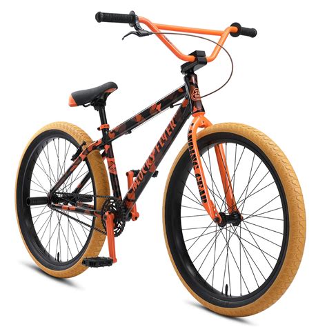 se blocks flyer   bmx freestyle bike orange camo jr bicycles