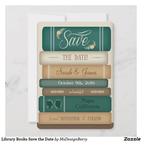 library books save the date zazzle book themed wedding book