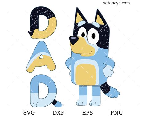 bluey dad svg dxf eps png cut files