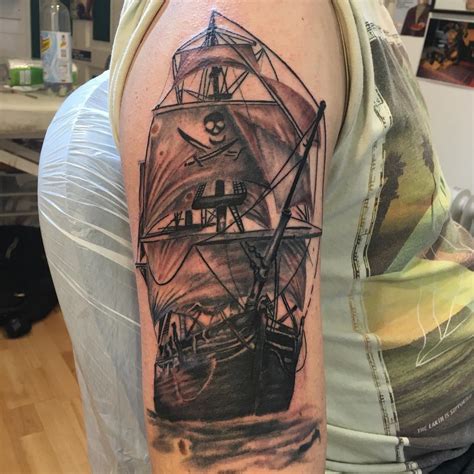 85 Striking Pirate Ship Tattoo Designs Bonding With Masters Of The Seas